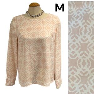 THE LIMITED Blouse Size Tall Medium Pale Pink Pattern